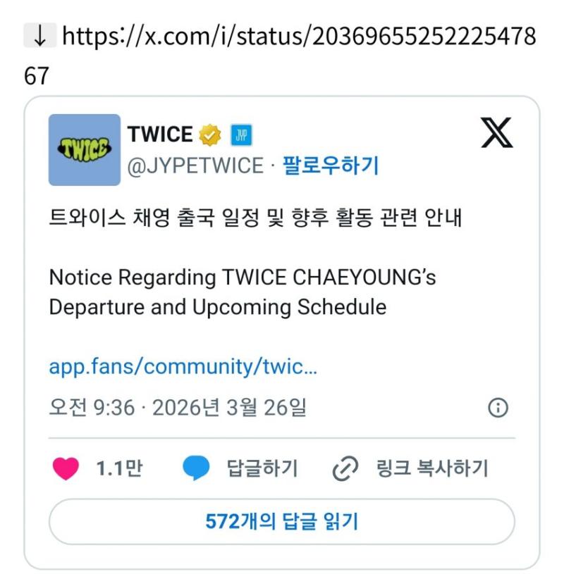 트와이스 다현 활동중단 연장..채영도 건강 이슈로 출국 못 함 [정보글]
