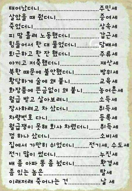 우리가 살면서 내야 하는 세금이 종류