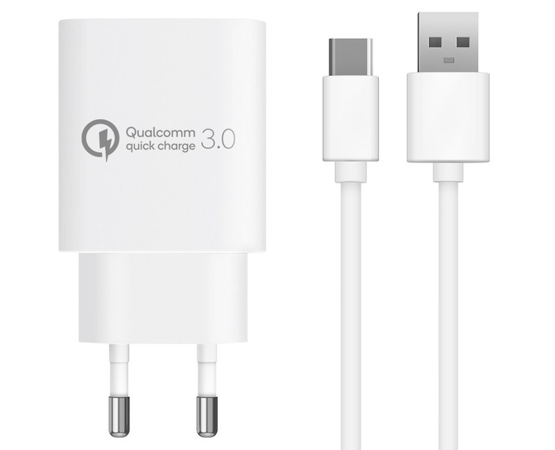 홈플래닛 퀄컴 공식인증 QC3.0 18W 고속충전기 + C타입 충전케이블 1.2m 세트