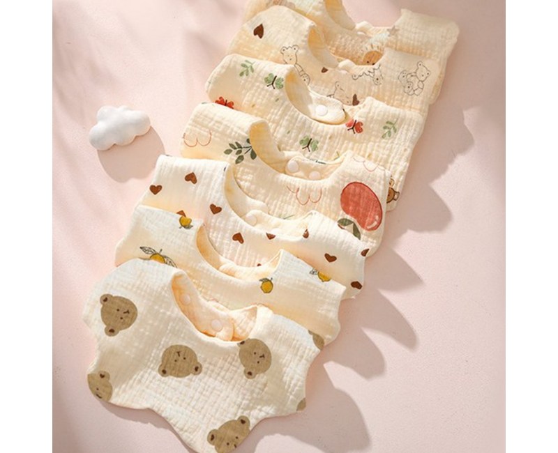 KC인증 몽실이 6겹 순면 요일턱받이 아기 신생아 이유식 여름 돌 선물 세트 선물포장