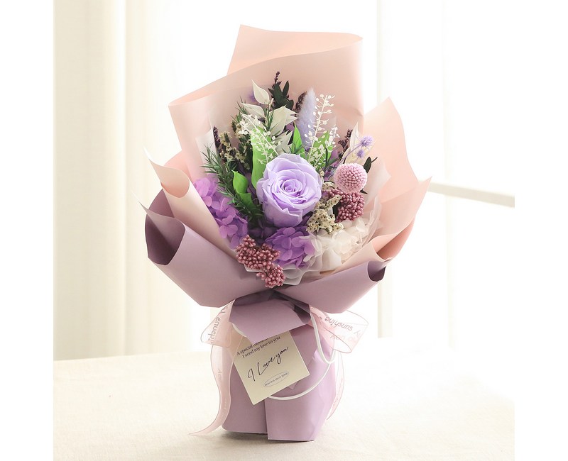 뷰티풀데코센스 생화 프리저브드 꽃다발 + 쇼핑백