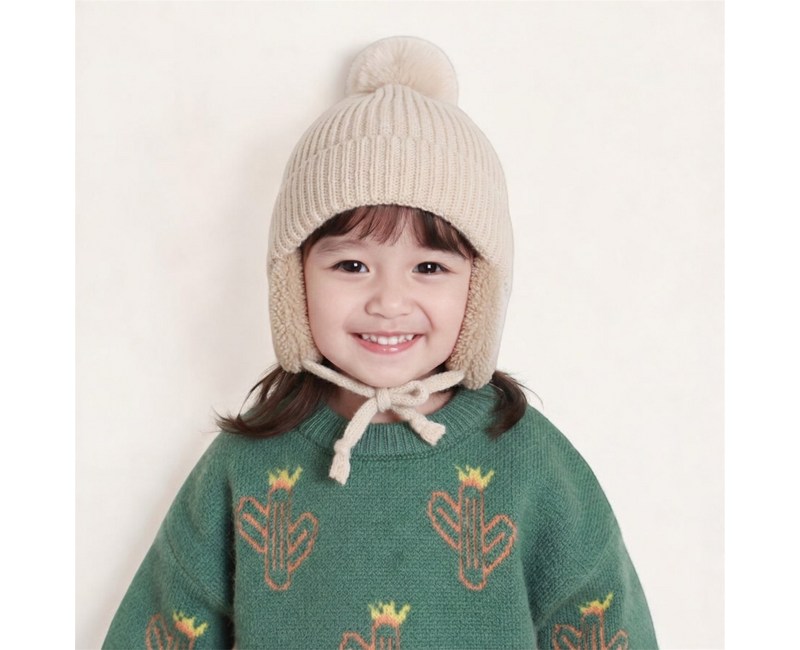 오뜨앙쥬 아동용 귀달이 털뭉치 방한모자