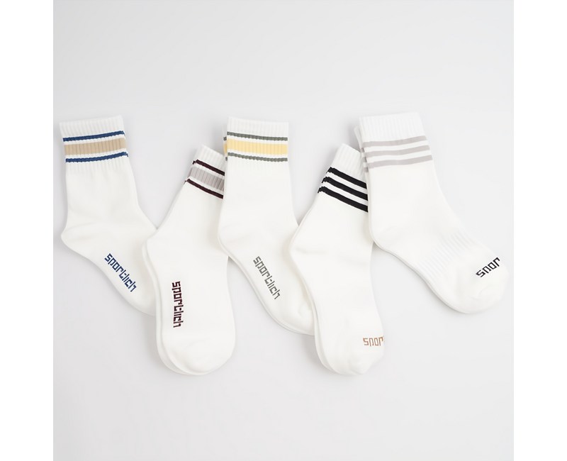 비바세븐 아동용 에이스 주니어 스포티 중목 양말 5종 세트