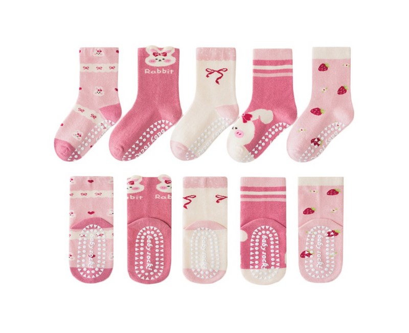 투해피 아동용 미끄럼방지양말 5컬레- P02 딸기토끼