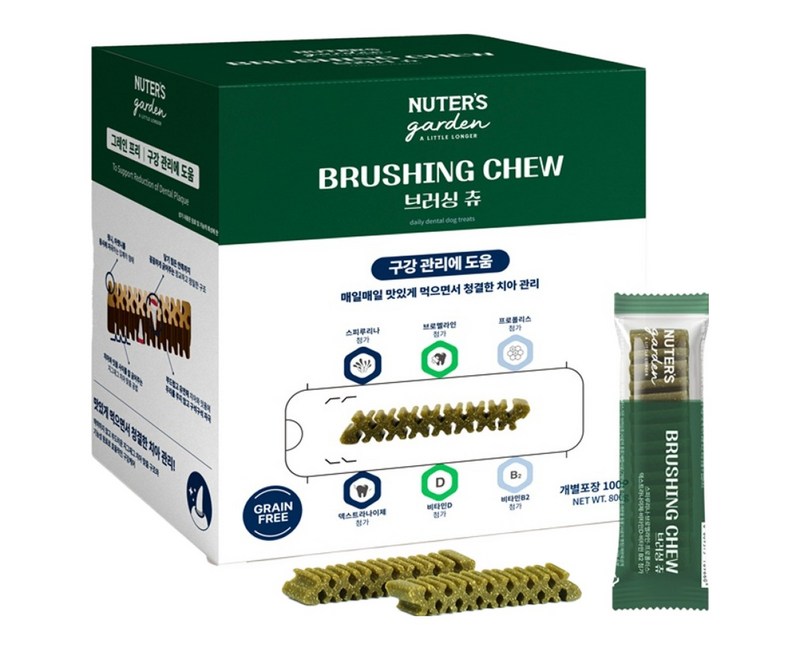 누터스가든 강아지 브러싱츄 치석제거 덴탈껌 100p