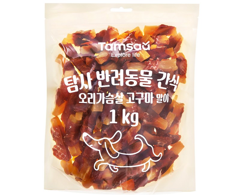 탐사 반려동물 간식 오리가슴살 고구마 말이