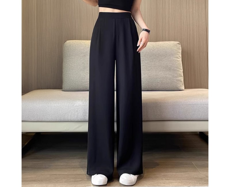 arua 여성용 핀턱라인 와이드 밴딩 슬랙스