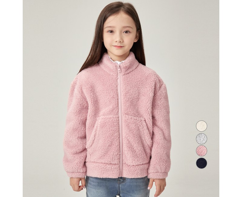 롤리트리 아동용 베이직 포근한 플리스 집업 자켓