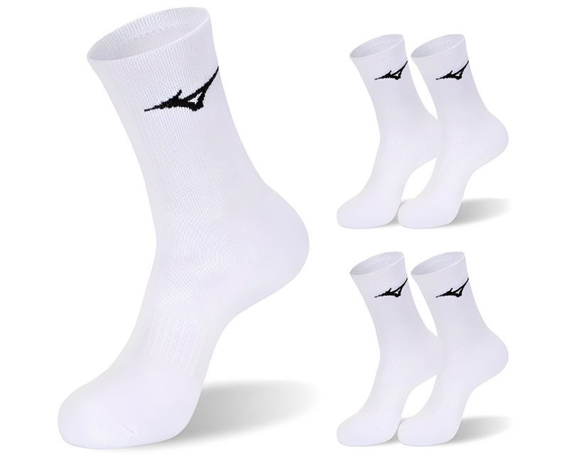 미즈노 남녀공용 컴피트 더블 쿠션 크루 스포츠 양말