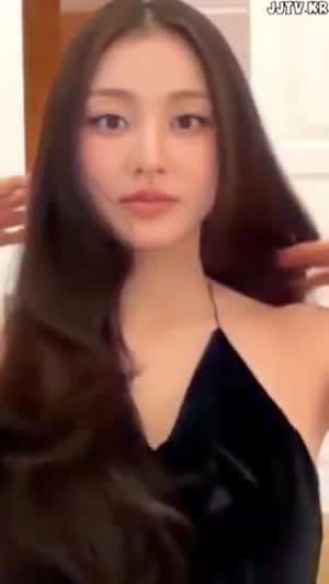 배가 망사인 블랙 나시 드레스 트와이스 지효.mp4