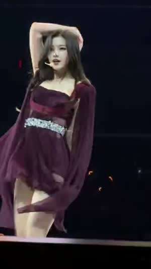 요망한 시스루 자주색 실크 원피스 트와이스 사나