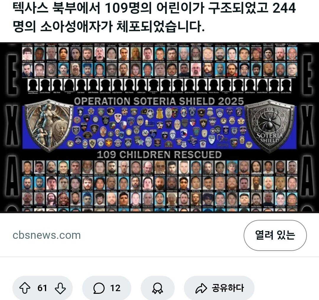 FBI,미국 아동포르노산업에서 아동109명구출