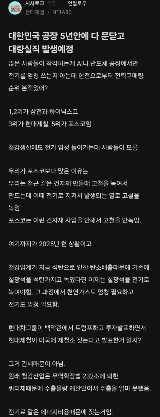 현대제철 블라남의 한국 산업 분석글 feat. 망무새 on