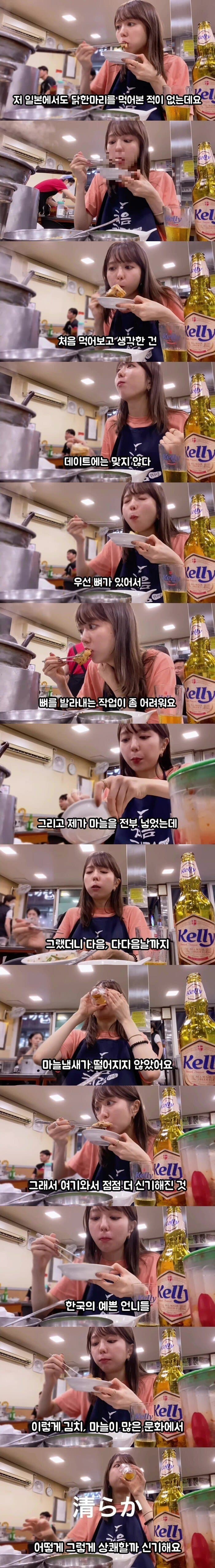 일본인 여자가 닭한마리 먹고 느낀점