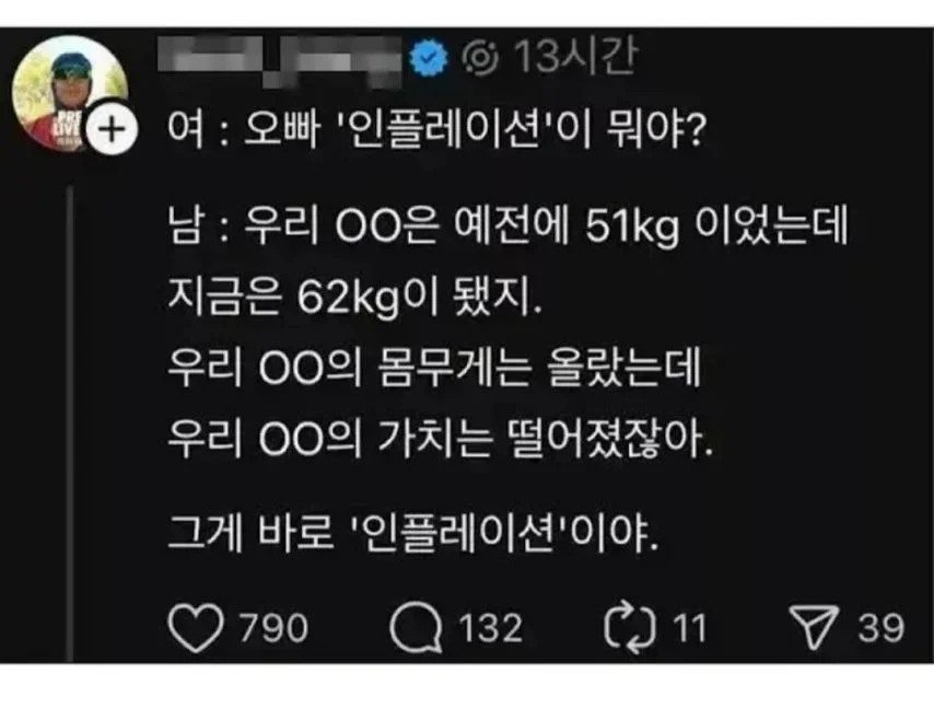 오빠 인플레이션이 뭐야?
