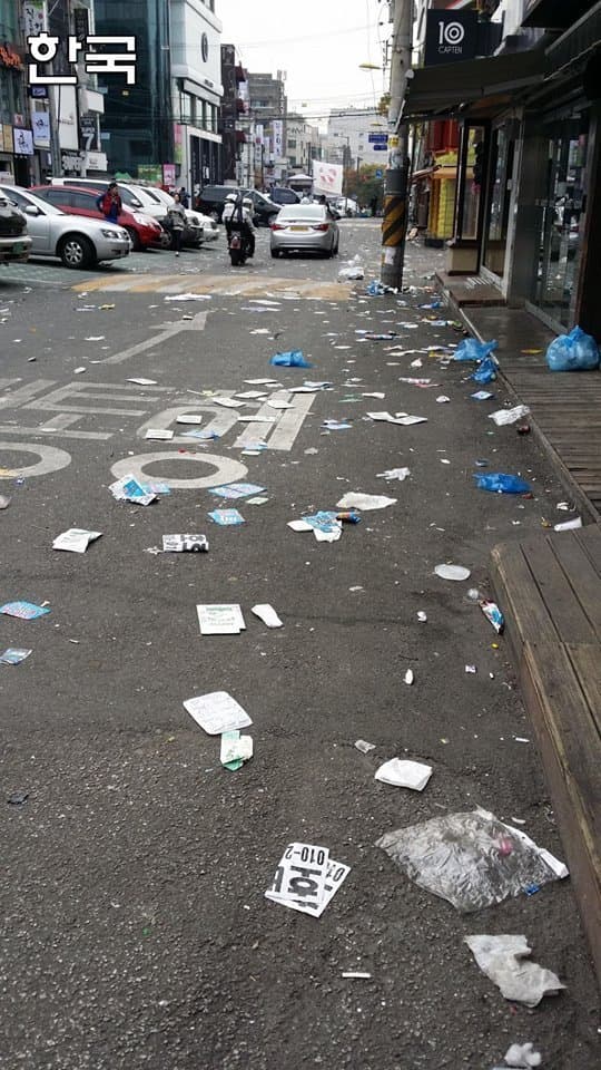 딱 봐도 보이는 한국과 일본의 할로윈 뒷처리 차이