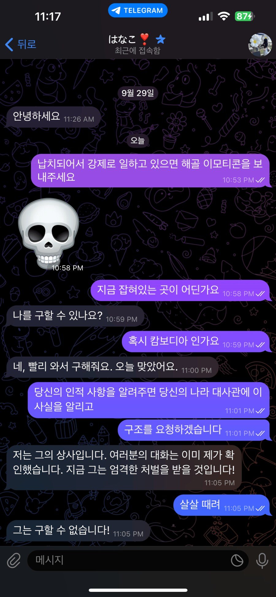 텔레그램 스캠 보내는놈 나때문에 ㅈ된듯...
