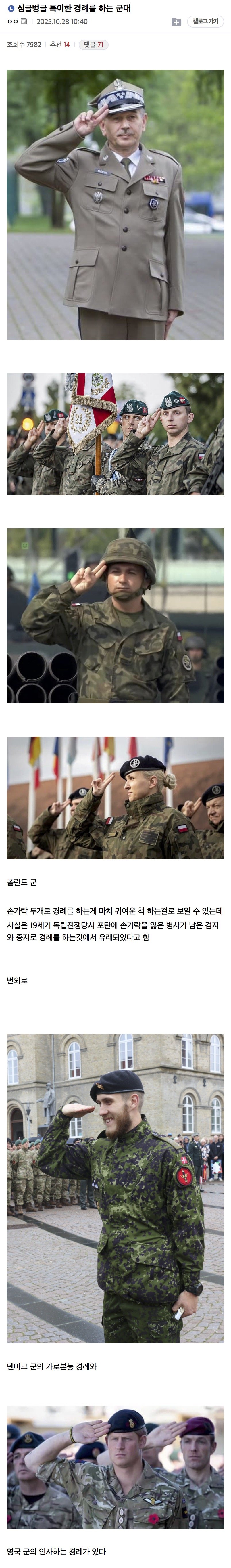 경례가 특이한 나라들 ㄷㄷ