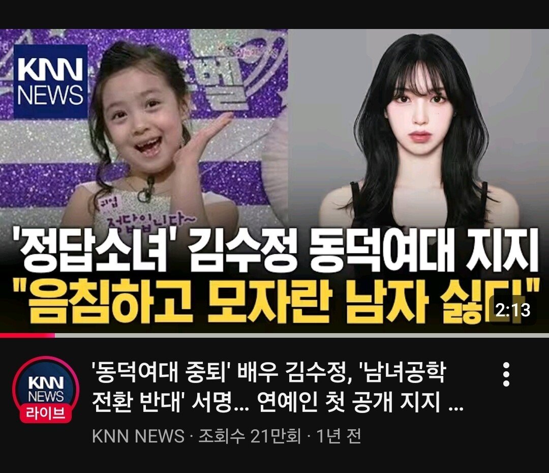 정답소녀 김수정 나무위키 근황
