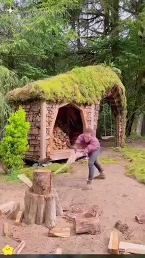 종류별 도끼의 장작 패는 모습